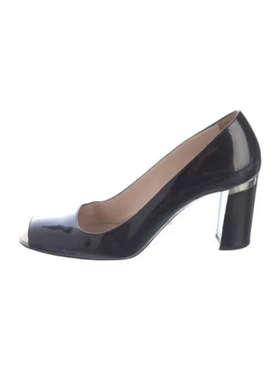 Pre-owned Prada Patent Leather Pumps In Blue