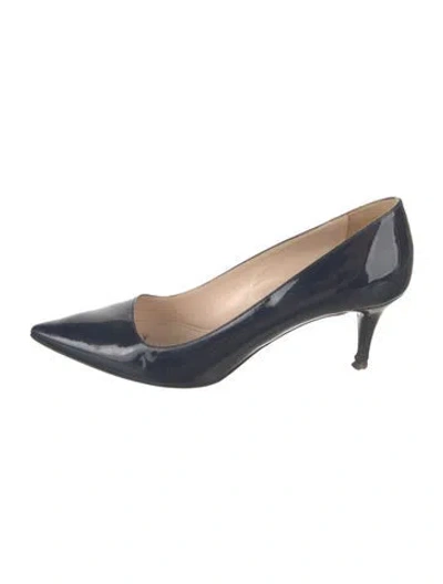 Pre-owned Prada Patent Leather Pumps In Blue