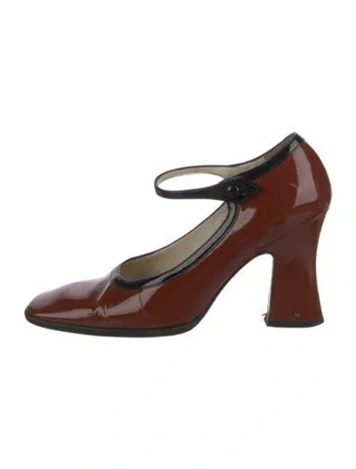Pre-owned Prada Patent Leather Pumps In Brown