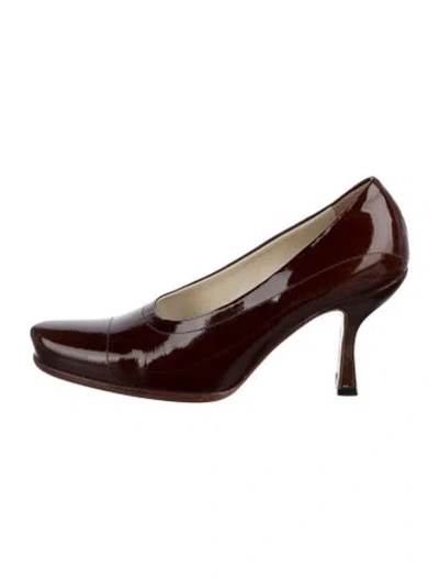 Pre-owned Prada Patent Leather Pumps In Brown