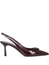 Prada Pointed Toe Stiletto Heel Pumps In Burgundy