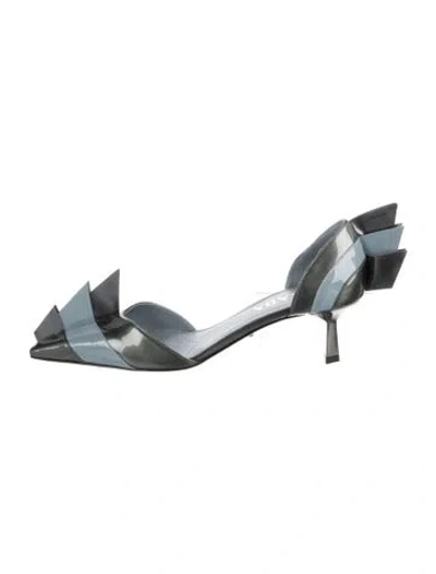 Pre-owned Prada Patent Leather Pumps In Gray