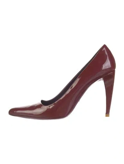 Pre-owned Prada Patent Leather Pumps In Metallic/red