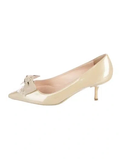 Pre-owned Prada Patent Leather Pumps In Neutral