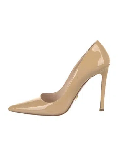 Pre-owned Prada Patent Leather Pumps In Neutral