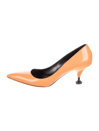 Pre-owned Prada Patent Leather Pumps In Orange