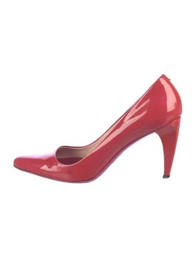 Pre-owned Prada Patent Leather Pumps In Orange