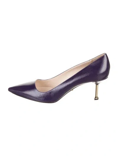 Pre-owned Prada Patent Leather Pumps In Purple