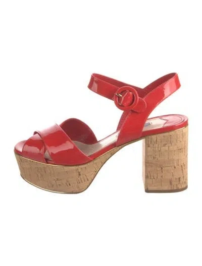 Pre-owned Prada Patent Leather Pumps In Red
