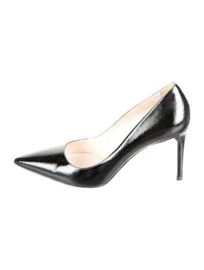 Pre-owned Prada Patent Leather Pumps In Silver