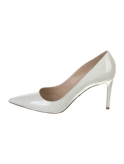 Pre-owned Prada Patent Leather Pumps In White