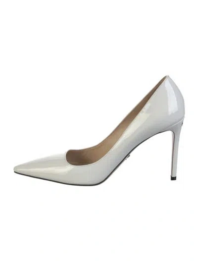 Pre-owned Prada Patent Leather Pumps In White