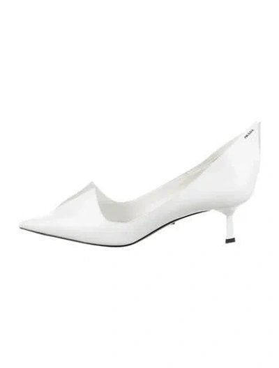 Pre-owned Prada Patent Leather Pumps In White