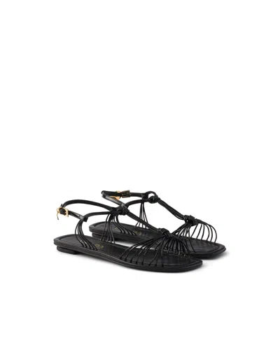 Prada Sandalen Aus Lackleder In Black