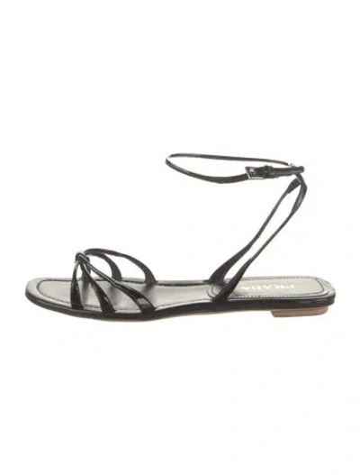Pre-owned Prada Patent Leather Sandals In Black