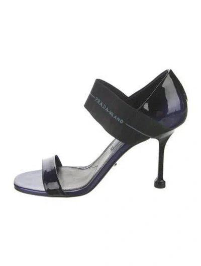 Pre-owned Prada Patent Leather Sandals In Black