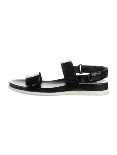 Pre-owned Prada Patent Leather Sandals In Black