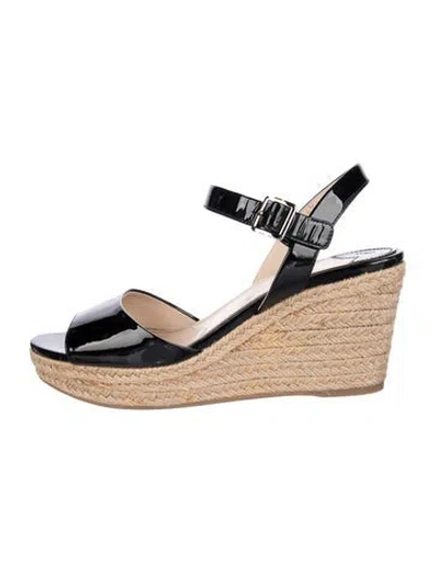 Pre-owned Prada Patent Leather Sandals In Black