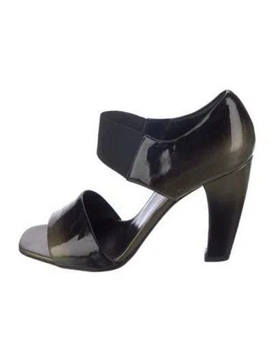 Pre-owned Prada Patent Leather Sandals In Blue