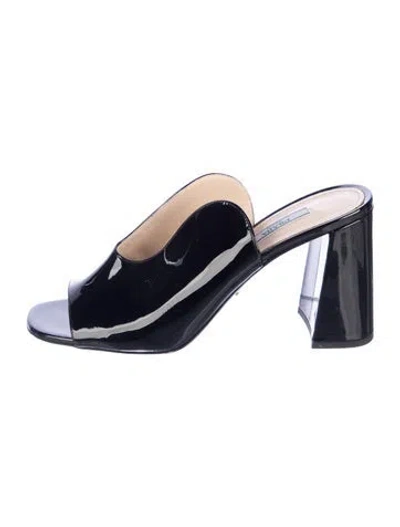 Pre-owned Prada Patent Leather Sandals In Blue