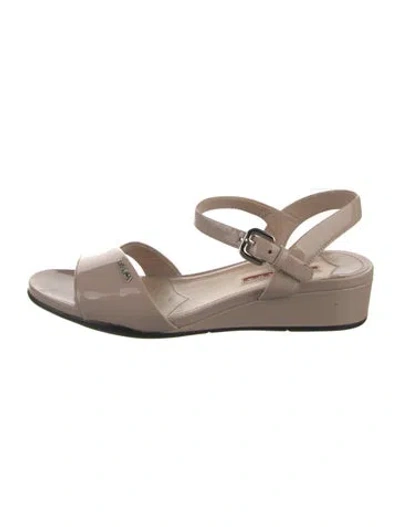 Pre-owned Prada Patent Leather Sandals In Pink