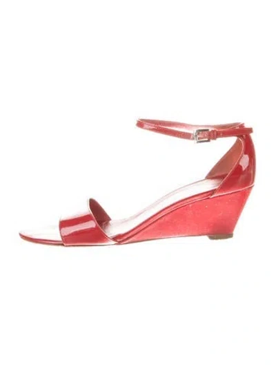 Pre-owned Prada Patent Leather Sandals In Red
