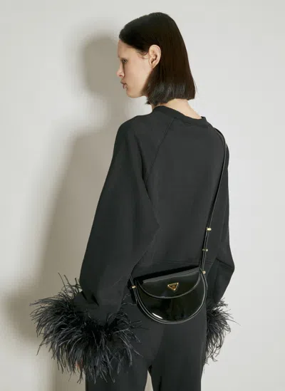 Prada Patent Leather Shoulder Bag In Black
