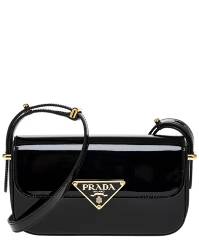Prada Patent Leather Shoulder Bag In Black