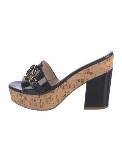 Pre-owned Prada Patent Leather Slides In Multi