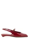 Prada Mary Jane Patent Pointy-toe Slingback Ballerina Flat In Burgundy