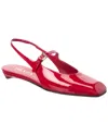 Prada Patent Leather Slingback Ballerina Flat In Red