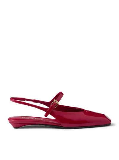 PRADA PATENT LEATHER SLINGBACK BALLERINAS