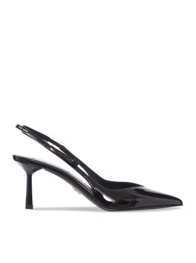 Prada 85 Patent Leather Slingback Pumps In Multi
