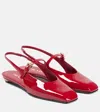 Prada Patent Leather Slingback Flats In Rot