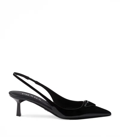 PRADA PRADA PATENT LEATHER SLINGBACK PUMPS 55