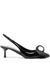 Prada 55 Slingback Pumps In Patent Leather In Black