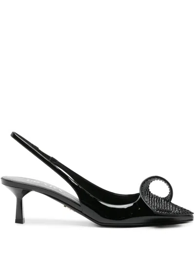PRADA PRADA PATENT LEATHER SLINGBACK PUMPS