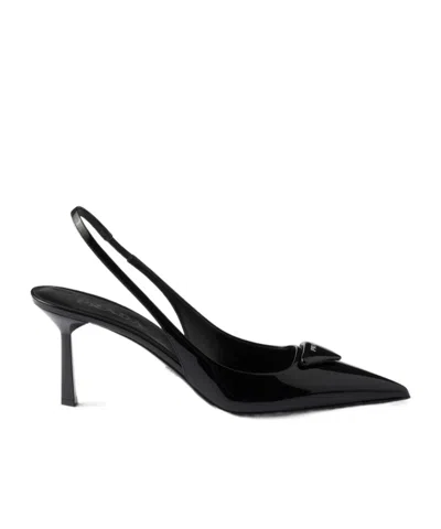 PRADA PATENT LEATHER SLINGBACK PUMPS