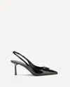 Prada Patent Leather Slingback Pumps In Black