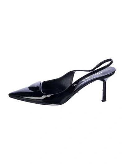 Pre-owned Prada Patent Leather Slingback Pumps In Black
