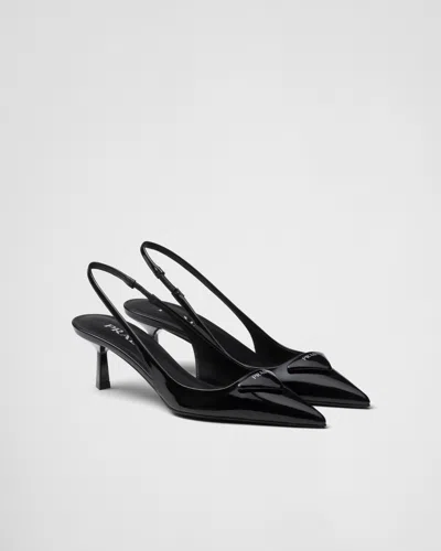 PRADA PATENT LEATHER SLINGBACK PUMPS
