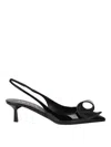 Prada 55 Slingback Pumps In Patent Leather In Black