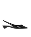 Prada Patent Leather Slingback Pumps In Black