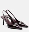 Prada Patent Leather Slingback Pumps In Burgundy