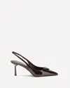 Prada Patent Leather Slingback Pumps In Burgundy
