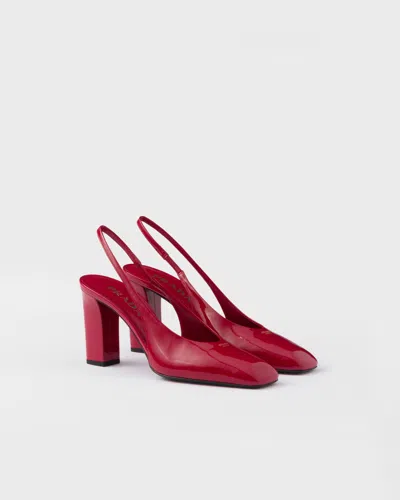 PRADA SLINGBACK-PUMPS AUS LACKLEDER