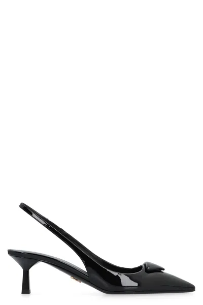 PRADA PATENT LEATHER SLINGBACK PUMPS