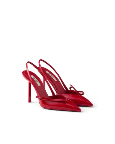 Prada Slingback-pumps Aus Lackleder In Multi