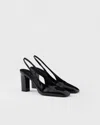 Prada Women's Leather Slingback Pumps In Schwarz