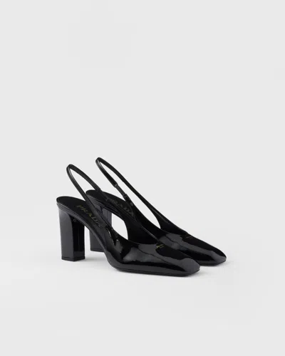 PRADA PATENT LEATHER SLINGBACK PUMPS